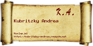 Kubritzky Andrea névjegykártya