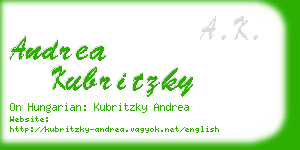 andrea kubritzky business card